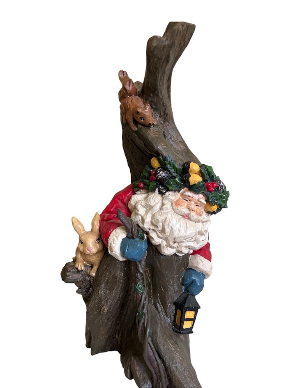 Woodland Santa with staff and animals molded plastic